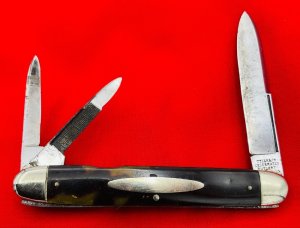 Vintage *RARE* TYLER & CO CELEBRATED CUTLERY 3-Blade Equal End Whittler Pen Pocket Knife c.1866-1890