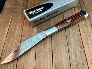 Ka-Bar Hunter Laminated Woods Dog’s Head Shield 1983,  KS 
