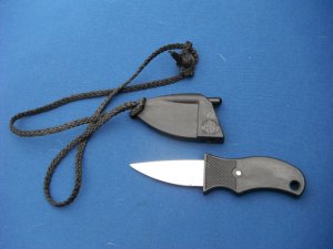  BLACKIE COLLINS USA,  Neck Knife:  The BUDDY KNIFE w/locking sheath & neck cord