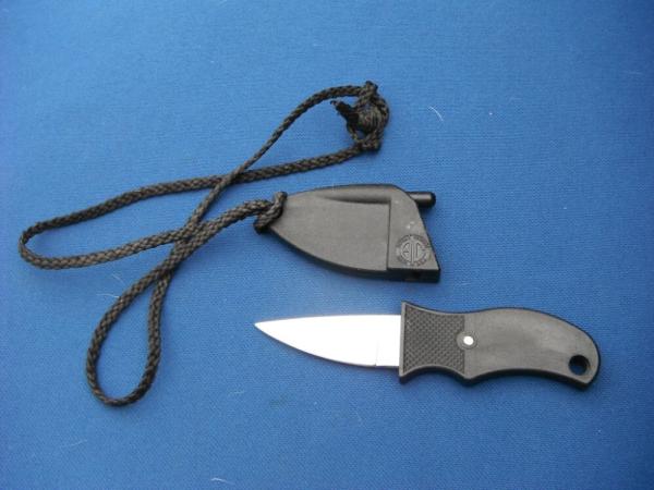  BLACKIE COLLINS USA,  Neck Knife:  The BUDDY KNIFE w/locking sheath & neck cord