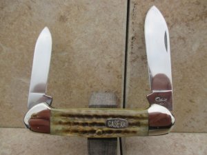 Case XX Pocketworn Olive Green Bone Canoe 