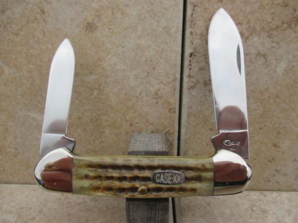 Case XX Pocketworn Olive Green Bone Canoe 