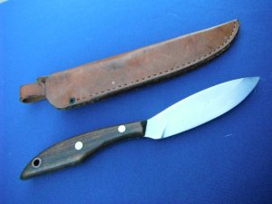  D.H. Russell Belt Knife, Bird &Trout, Camp Knife, Made in Canada.   With original Sheath