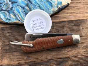 GEC 155116 NATURAL CANVAS MICARTA NAVY/ROPE KNIFE