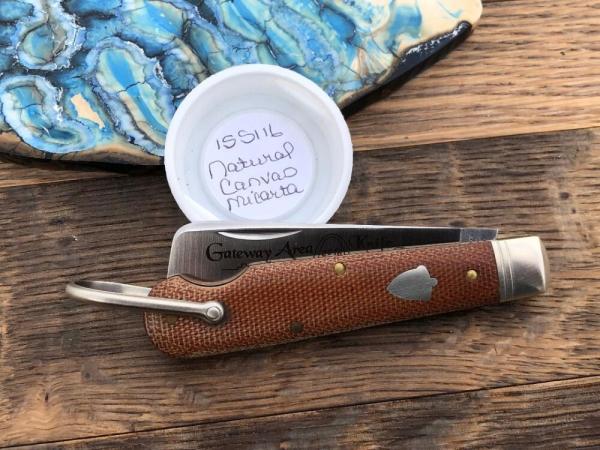 GEC 155116 NATURAL CANVAS MICARTA NAVY/ROPE KNIFE GEC 155116 NATURAL CANVAS MICARTA NAVY/ROPE KNIFE