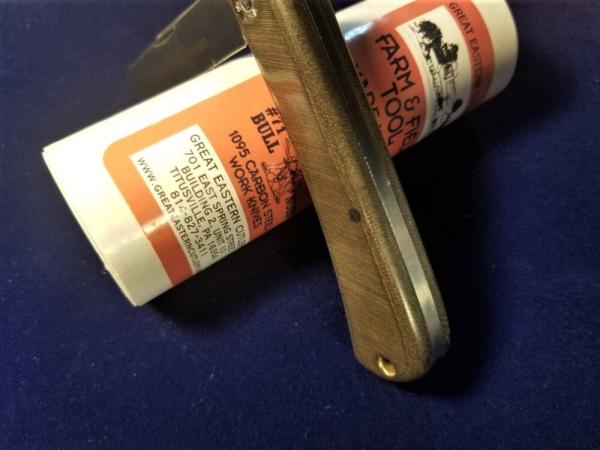 GEC 71 Bullnose Green Linen Micarta Farm & Field Great Eastern Cutlery 715121