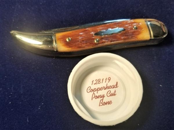GREAT EASTERN NORTHFIELD GEC COPPERHEAD BONE POWDERHORN KNIFE 1/464 MIT 128119