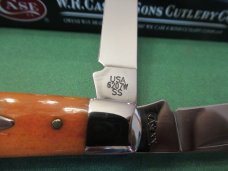 Case XX 2009 Smooth Persimmon Orange Bone Mini Trapper Wharncliff Pattern # 6207W SS Case XX 2009 Smooth Persimmon Orange Bone Mini Trapper Wharncliff Pattern # 6207W SS