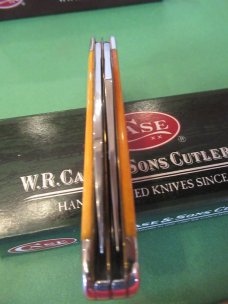 Case XX 2009 Smooth Persimmon Orange Bone Mini Trapper Wharncliff Pattern # 6207W SS Case XX 2009 Smooth Persimmon Orange Bone Mini Trapper Wharncliff Pattern # 6207W SS