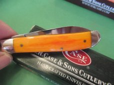 Case XX 2009 Smooth Persimmon Orange Bone Mini Trapper Wharncliff Pattern # 6207W SS Case XX 2009 Smooth Persimmon Orange Bone Mini Trapper Wharncliff Pattern # 6207W SS