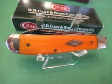 Case XX 2009 Smooth Persimmon Orange Bone Mini Trapper Wharncliff Pattern # 6207W SS Case XX 2009 Smooth Persimmon Orange Bone Mini Trapper Wharncliff Pattern # 6207W SS