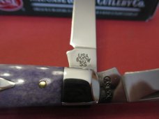 Case XX 2009 Ult-Violet Smooth Bone Wharncliff Mini Trapper Pattern # 6207W SS Case XX 2009 Ult-Violet Smooth Bone Wharncliff Mini Trapper Pattern # 6207W SS