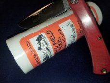 GEC 71 Bullnose Red Linen Micarta Farm & Field Great Eastern Cutlery 715121