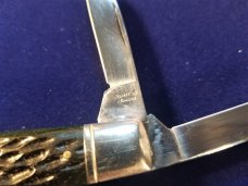 SCHATT MORGAN LARGE WHITTLER GREEN JIGGED BONE KNIFE