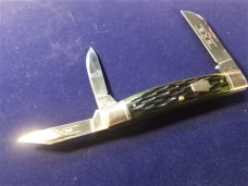 SCHATT MORGAN LARGE WHITTLER GREEN JIGGED BONE KNIFE