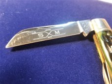 SCHATT MORGAN LARGE WHITTLER GREEN JIGGED BONE KNIFE