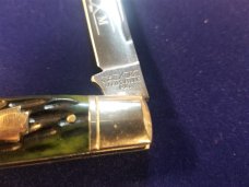 SCHATT MORGAN LARGE WHITTLER GREEN JIGGED BONE KNIFE