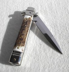 NEW AKC LEVERLETTO 20cm - 8" GENUINE EUROPEAN STAG NEW GRIND BAYONET BLADE   
