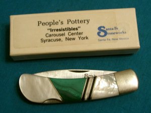 CAMILLUS USA MOP MALACHITE PEARL SANTA FE STONEWORKS USA LOCKBACK FOLDING POCKET KNIFE KNIVES