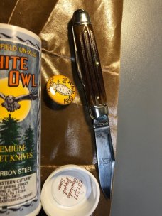 Gec white owl 681221 cowhide jigged bone 