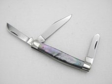 Queen Cutlery #57 Stockman in Rare Smoked Pearl: 3 1/4” closed, circa 1960s Queen Cutlery #57 Stockman in Rare Smoked Pearl: 3 1/4” closed, circa 1960s
