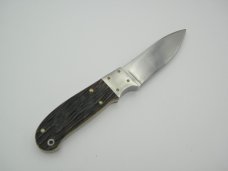 Queen Cutlery - Joe Kious Drop Point Fixed Blade Knife with Custom Sheath: Queen Cutlery - Joe Kious Drop Point Fixed Blade Knife with Custom Sheath: