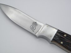 Queen Cutlery - Joe Kious Drop Point Fixed Blade Knife with Custom Sheath: Queen Cutlery - Joe Kious Drop Point Fixed Blade Knife with Custom Sheath: