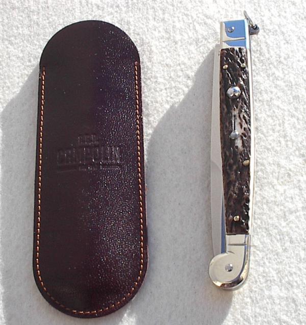 NEW 2021 ITALIAN AGA CAMPOLIN 12" SICILIANO GENUINE STAG 4 MILLIMETER BLADE, NICKEL SILVER BOLSTERS