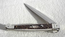 NEW 2021 ITALIAN AGA CAMPOLIN 12" SICILIANO GENUINE STAG 4 MILLIMETER BLADE, NICKEL SILVER BOLSTERS