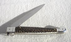 NEW 2021 ITALIAN AGA CAMPOLIN 12" SICILIANO GENUINE STAG 4 MILLIMETER BLADE, NICKEL SILVER BOLSTERS