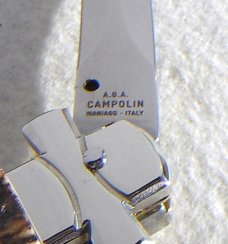 NOS A.G.A. CAMPOLIN 11" MALTESE GENUINE STAG STILETTO NICKEL SILVER BOLSTERS - LEATHER POUCH