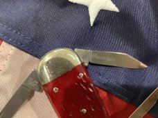 *Prototype* Bulldog Brand HAND MADE 4 Blade Baby Elephant Toe w/ Red Bone Handles +Elephant Shield *Prototype* Bulldog Brand HAND MADE 4 Blade Baby Elephant Toe w/ Red Bone Handles +Elephant Shield