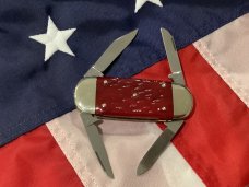*Prototype* Bulldog Brand HAND MADE 4 Blade Baby Elephant Toe w/ Red Bone Handles +Elephant Shield *Prototype* Bulldog Brand HAND MADE 4 Blade Baby Elephant Toe w/ Red Bone Handles +Elephant Shield
