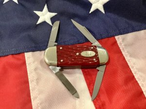 *Prototype* Bulldog Brand HAND MADE 4 Blade Baby Elephant Toe w/ Red Bone Handles +Elephant Shield