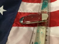 *Prototype* Bulldog Brand HAND MADE 4 Blade Baby Elephant Toe w/ Red Bone Handles +Elephant Shield *Prototype* Bulldog Brand HAND MADE 4 Blade Baby Elephant Toe w/ Red Bone Handles +Elephant Shield