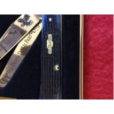 2020 CASE XX USA 5254 SS BLUE BONE HANDLE TRAPPER COCKFIGHTER HAVE SINS WILL TRAVEL TIL DEATH DO US