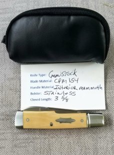 Bobby Toole Custom Interior Mammoth ivory slipjoint Gunstock Spear Knife,New, CPM-154 ,3 5/8" Bobby Toole Custom Interior Mammoth ivory slipjoint Gunstock Spear Knife,New, CPM-154 ,3 5/8"
