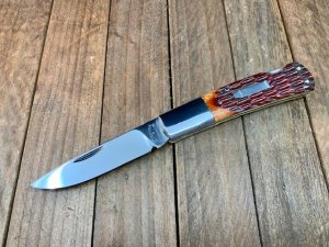 Cattaraugus Cutlery by A.G. Russell for the KCC Lockback Brown Jigged Bone Seki Japan 