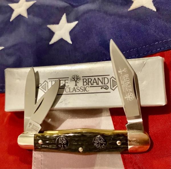 Vintage Boker Whittler Pocket Knife w/ Jigged Green Picked Bone Handles +double shields Vintage Boker Whittler Pocket Knife w/ Jigged Green Picked Bone Handles +double shields