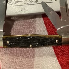 Vintage Boker Whittler Pocket Knife w/ Jigged Green Picked Bone Handles +double shields Vintage Boker Whittler Pocket Knife w/ Jigged Green Picked Bone Handles +double shields