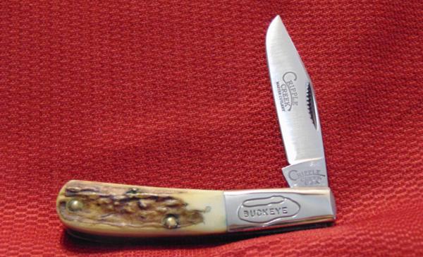  CRIPPLE CREEK MASTER CUTLERY USA BUCKEYE  JACK KNIFE GENUINE STAG 
