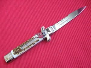 AKC Italy Stag Serrated Leverletto