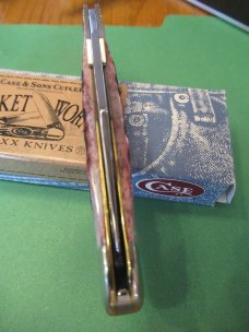 Case XX 2003 Cranberry Bone Silver Script Cheetah Pattern # 6111 1/2 L SS Case XX 2003 Cranberry Bone Silver Script Cheetah Pattern # 6111 1/2 L SS