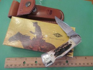 Western Stag Handle Folding Lock Back Model # 522