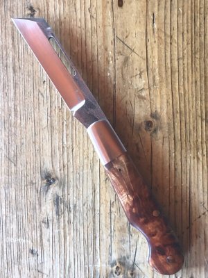 Kroo Custom Blades Swellend EO Jack with Sneezewood Root Burl Scales and Sheepsfoot Blade