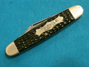 VINTAGE ANTIQUE SYRACUSE TRIANGLE ELECT CO ELECTRICIANS EQUAL END JACK FOLDING POCKET KNIFE KNIVES
