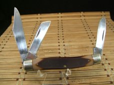 SCHRADE N.Y. U.S.A. OLD TIMER 8OT SR. STOCKMAN TRIPLE HIGH CARBON STEEL BLADE FOLDING POCKET KNIFE