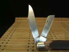 SCHRADE N.Y. U.S.A. OLD TIMER 8OT SR. STOCKMAN TRIPLE HIGH CARBON STEEL BLADE FOLDING POCKET KNIFE