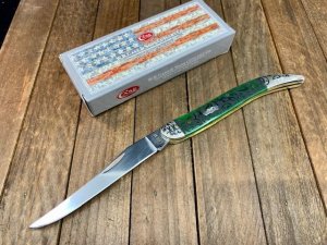 Case Toothpick Bermuda Green Heart Ivy Bone with Scrolled Bolsters 