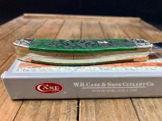 Case 3 Blade Sowbelly Bermuda Green Heart Ivy Bone with Scrolled Bolsters.
